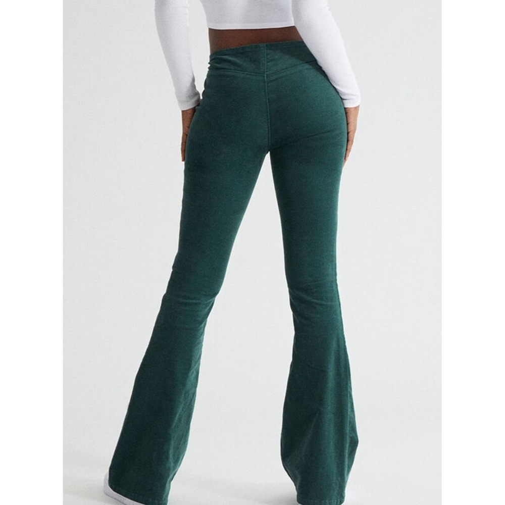 Rock & Roll Denim Bargain Bell Pull On Flare 28x32 Dark Green